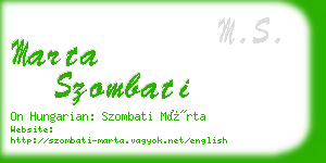 marta szombati business card